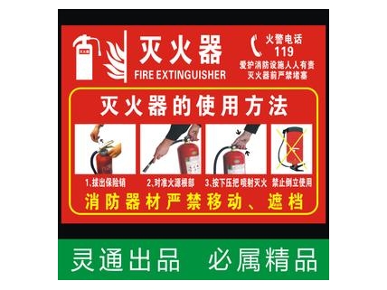 灭火器使用方法标牌